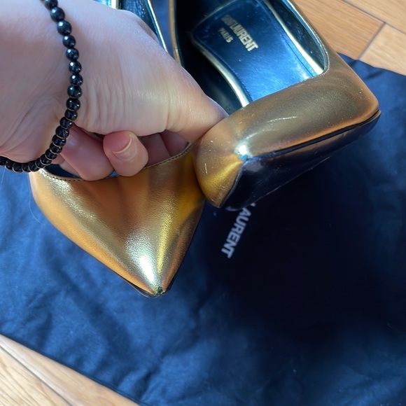 💛Saint Laurent Gold Opium Pumps 85 YSL heel - Picture 6 of 7